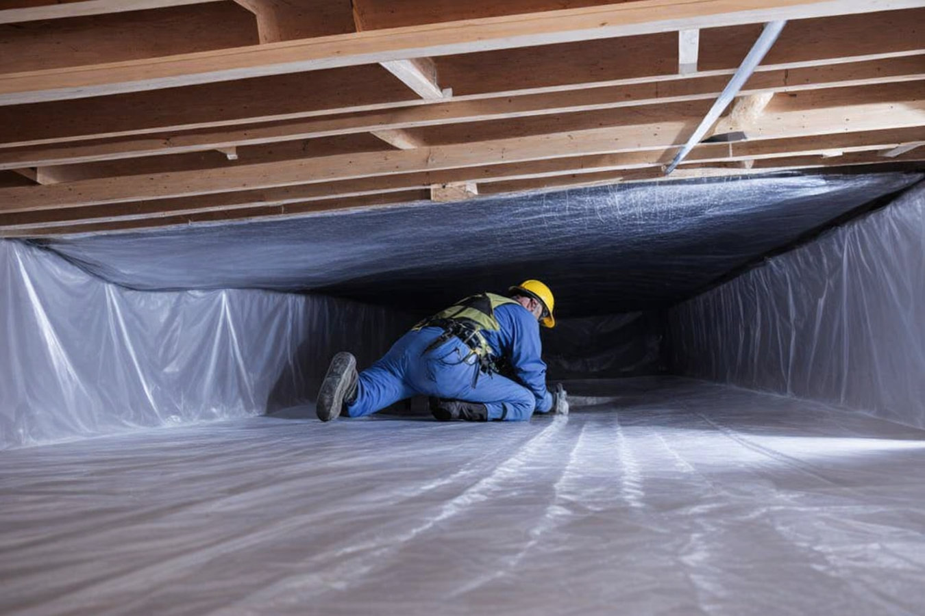Vapor barrier installation in Burlington, VT